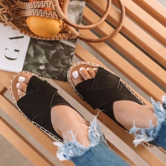 sewchicboutique Shoes - Restocked all sizes!!Cross Cross Suede Espadrilles